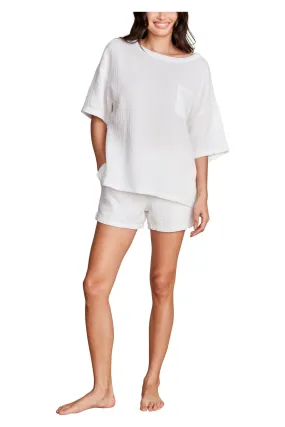 Mc Sun Soaked Crinkle Cotton Tee & Short Set - Sea Salt