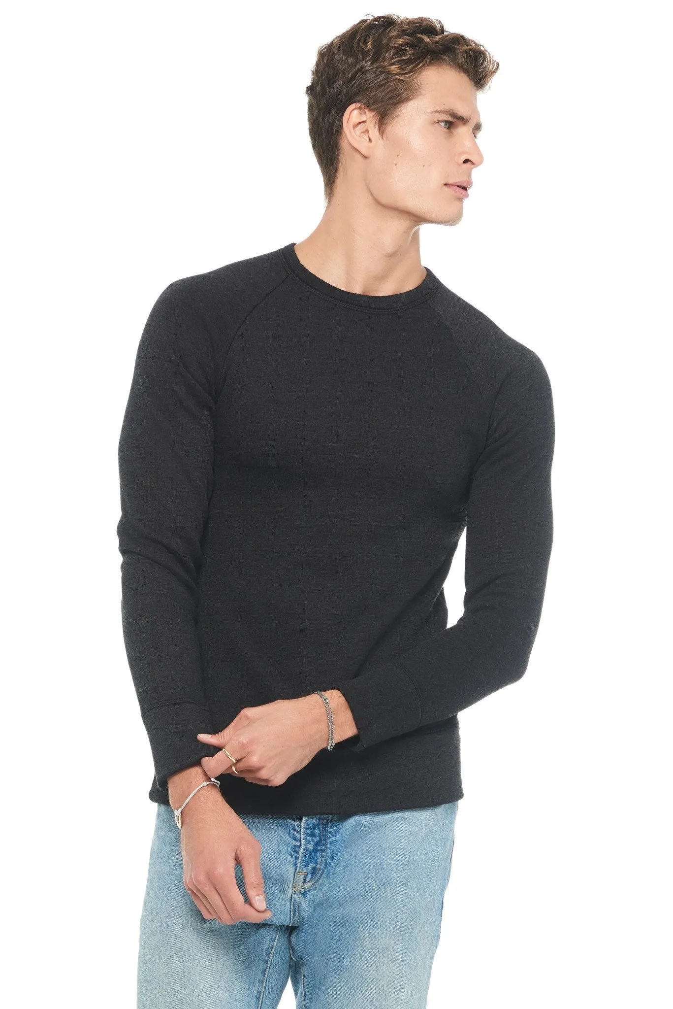 Men's French Terry Relaxed Fit Crew Neck Sweatshirt