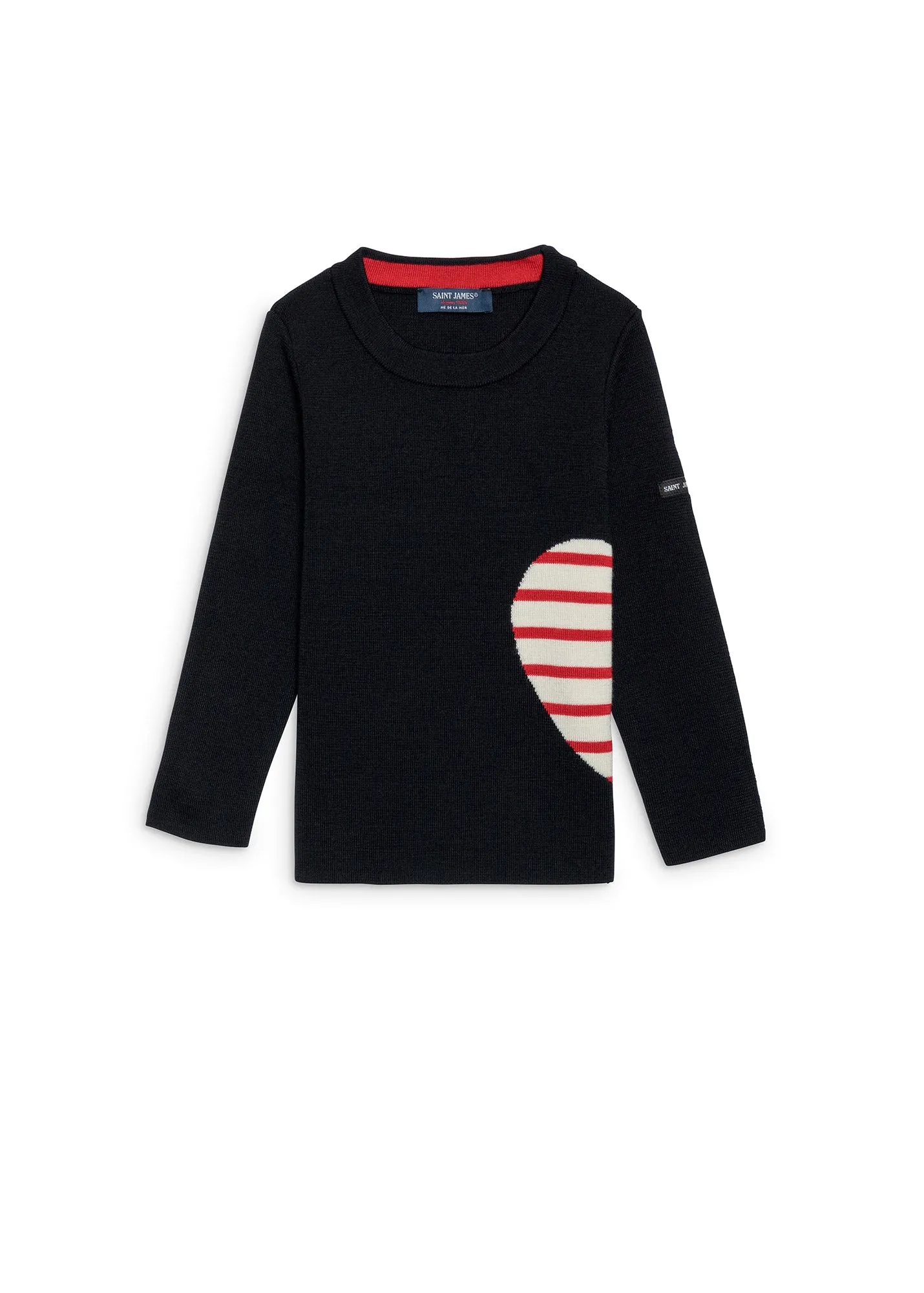 Merville jumper with striped heart for kids - navy-inspired (NAVY/ECUME/TULIPE)