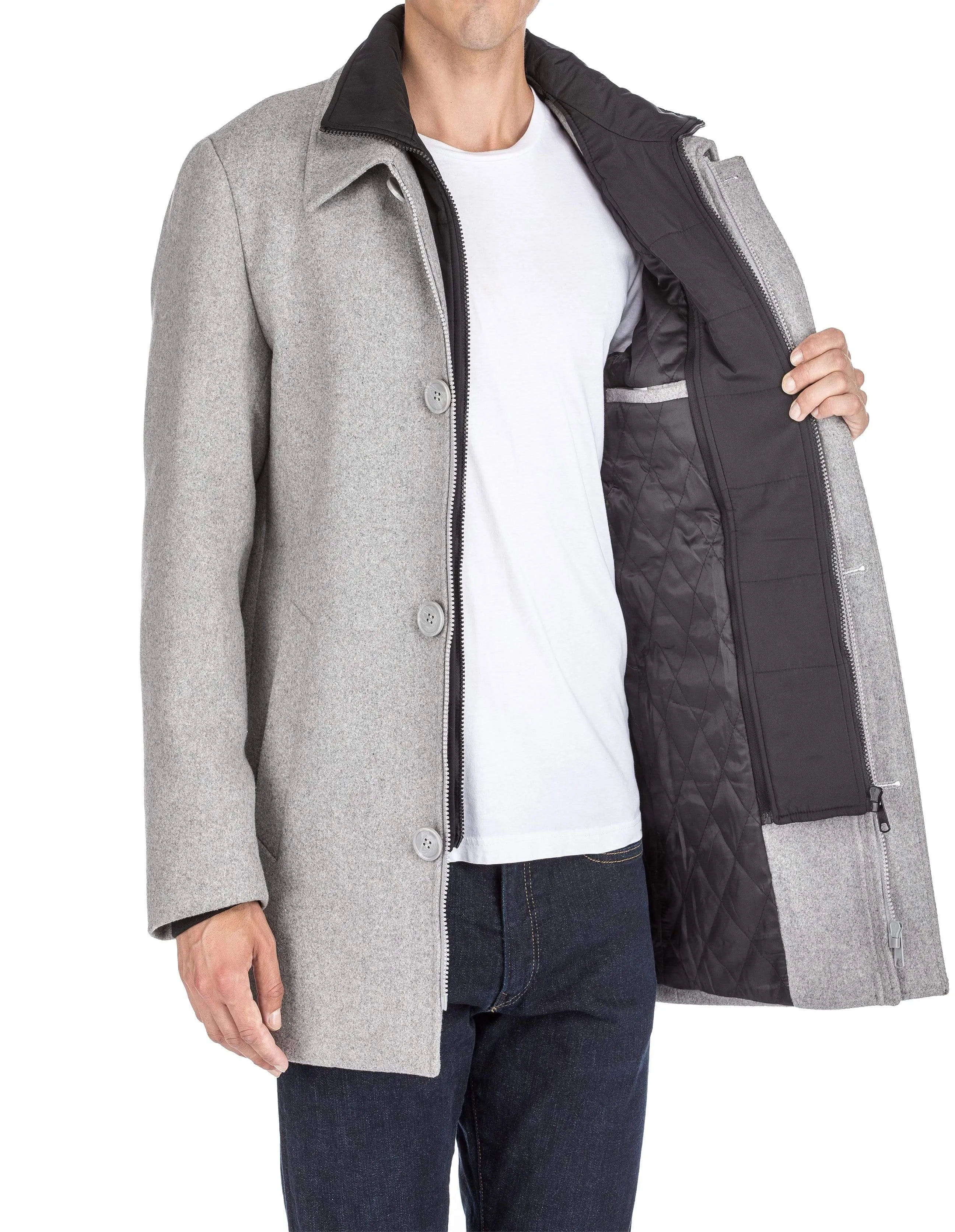 MILANO MENS SINGLE BREASTED  COAT BB01