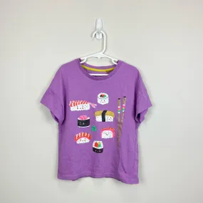 Mini Boden Printed Graphic T-Shirt Lupin Purple Sushi 8-9 Years