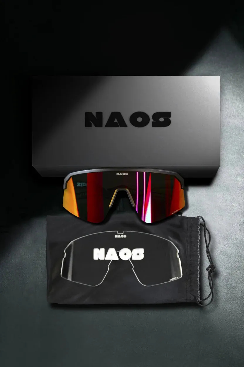 Naos | Ziris Sportbril | Matte Black / Black/Red