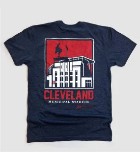 Navy Cleveland Municipal Stadium T shirt