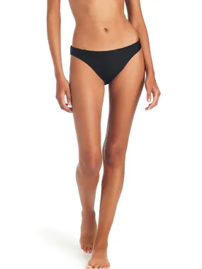 On The Water Texture Hipster Bikini Bottom Black