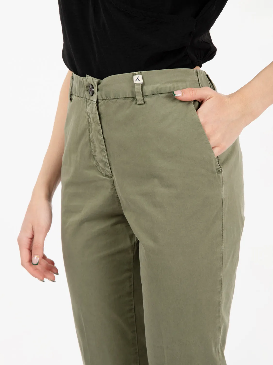 Pantalone washed supima militare