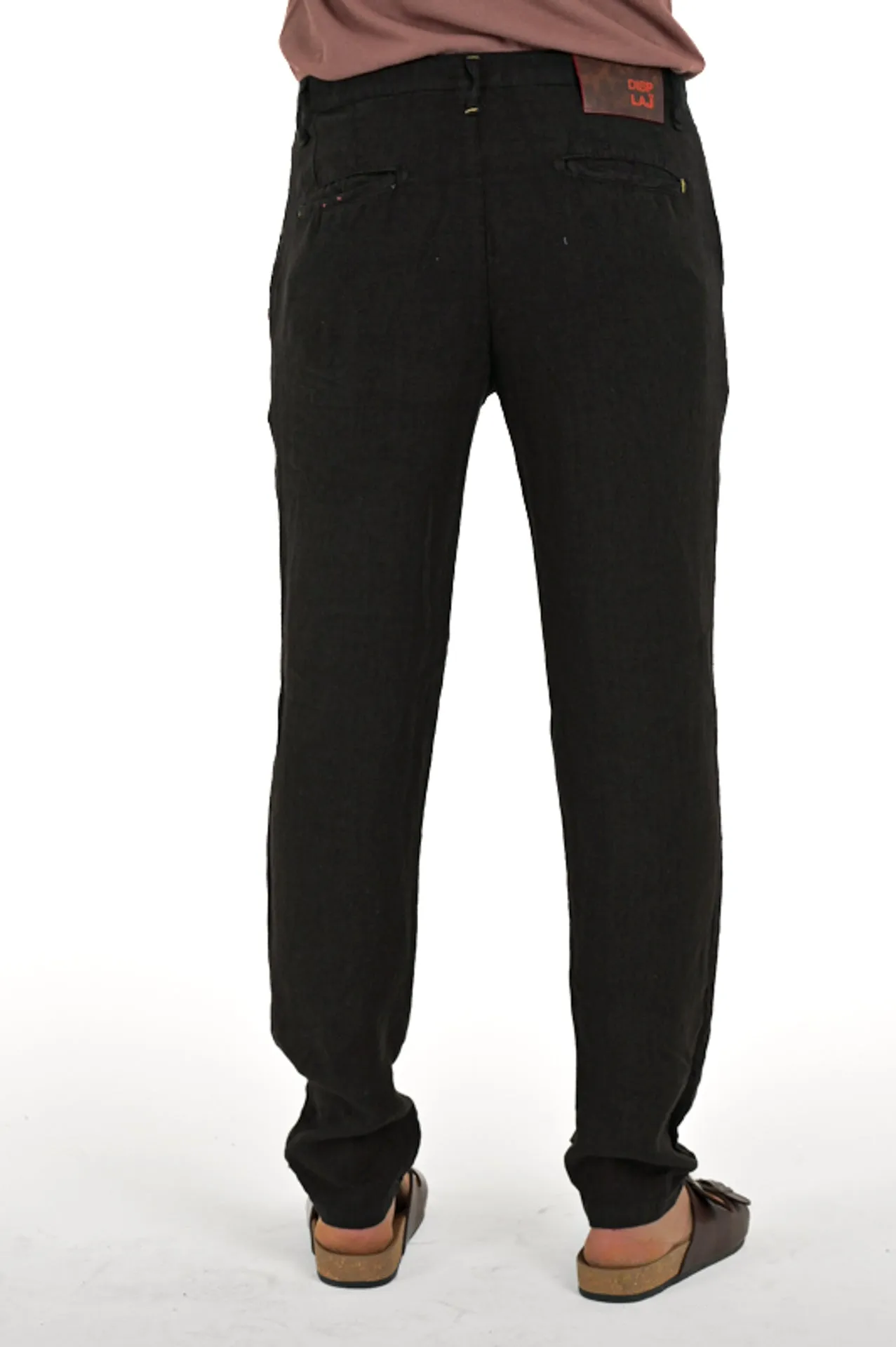 Pantaloni slim Sonic Lino Nero SS24