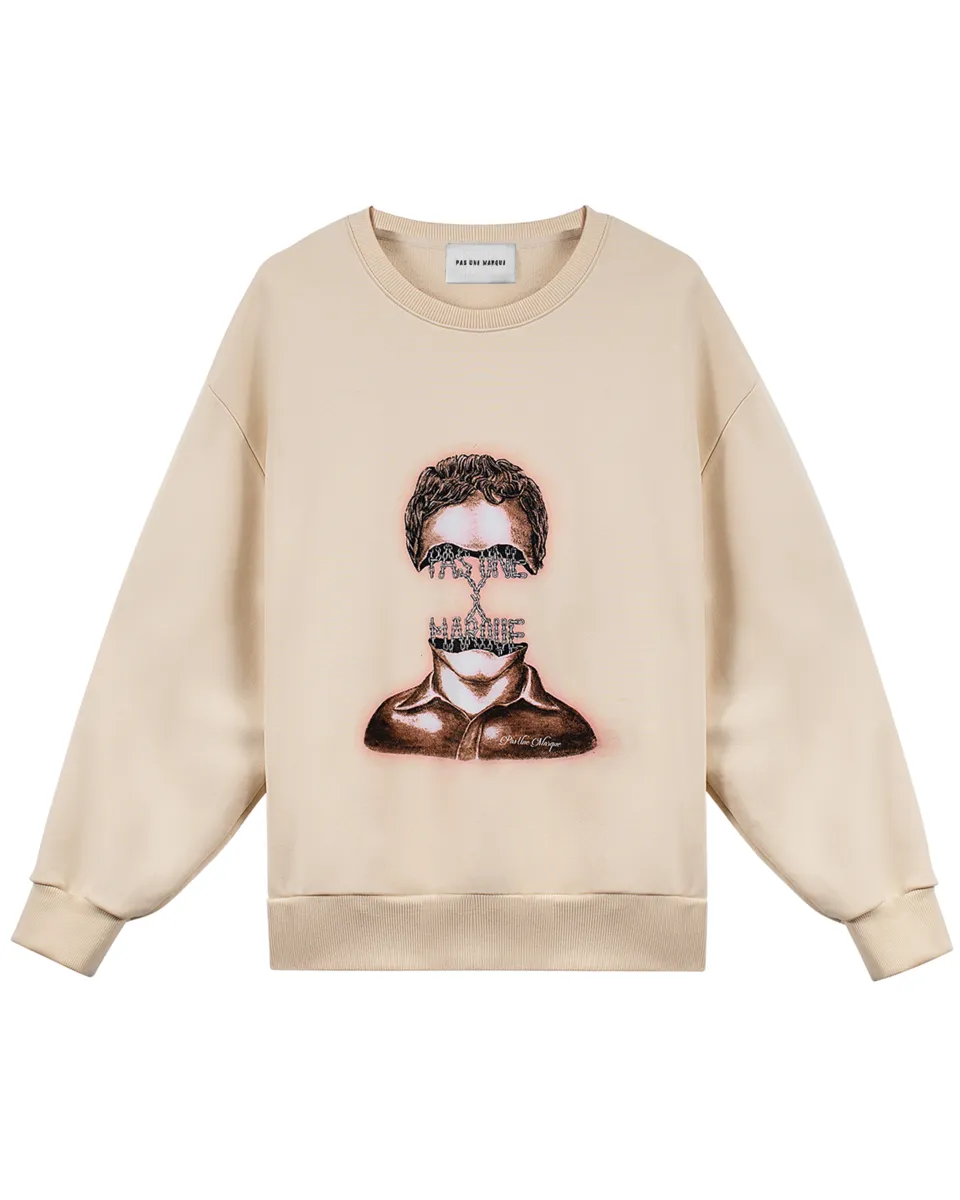 Pas Une Marque Curiously Strong Mind Sweatshirt - CREAM