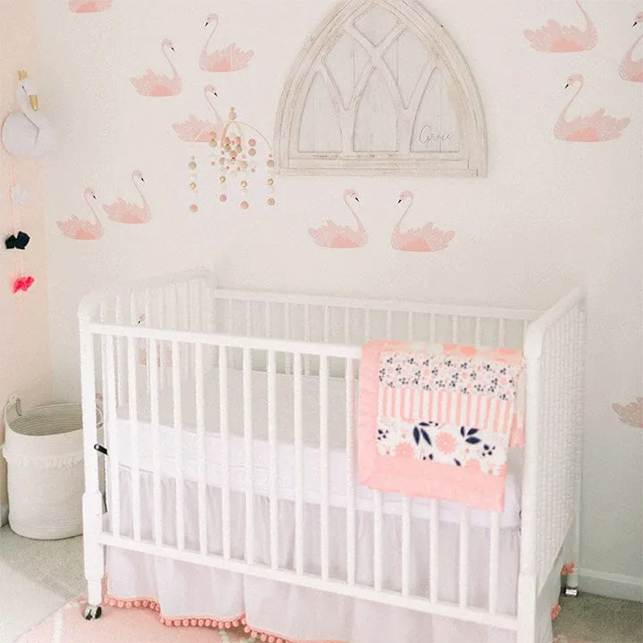 Pink Swans Wall Decals