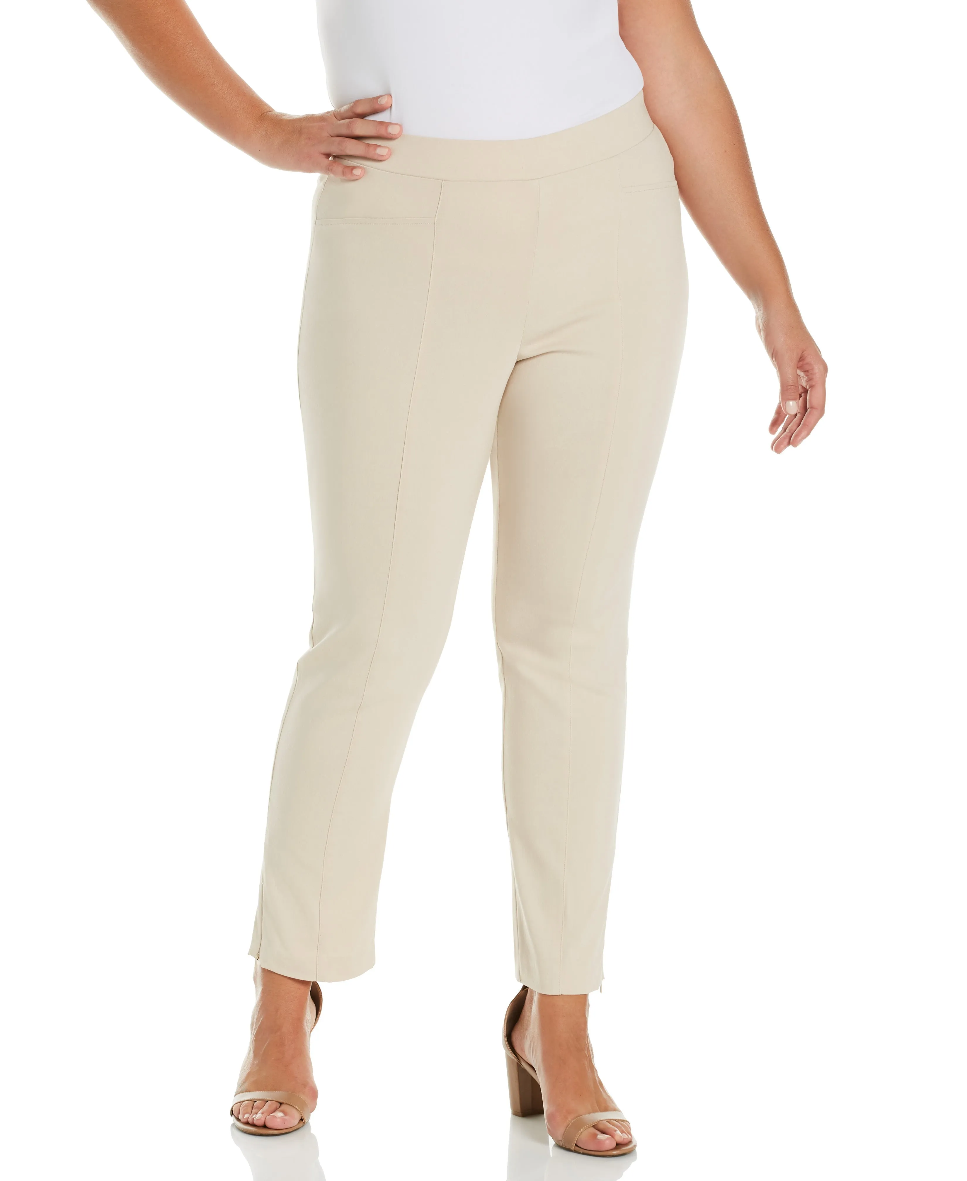 Plus Size Stretch Slim Leg Front Seam Pant - Comfort Fit