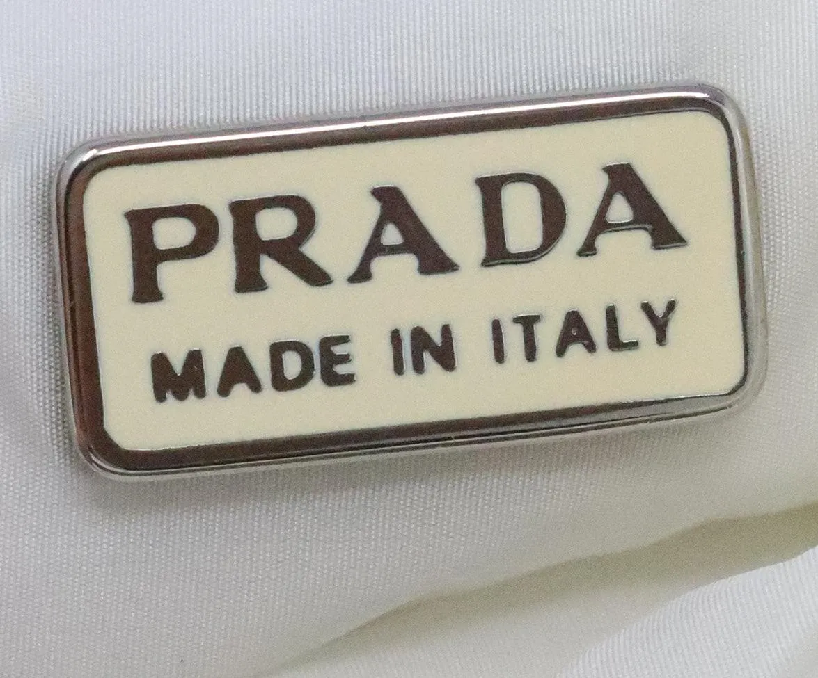 Prada Ivory Nylon Arm Pouch