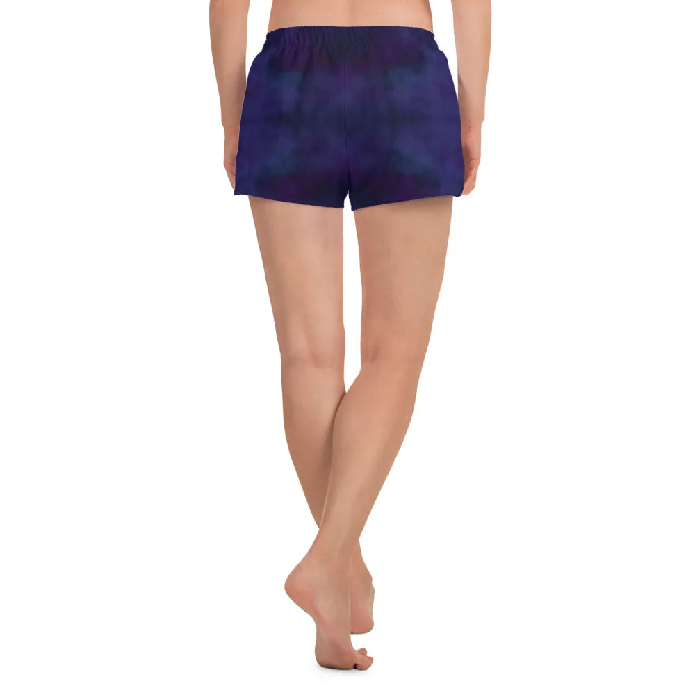 Purple Tie Dye Athletic Short Shorts for women