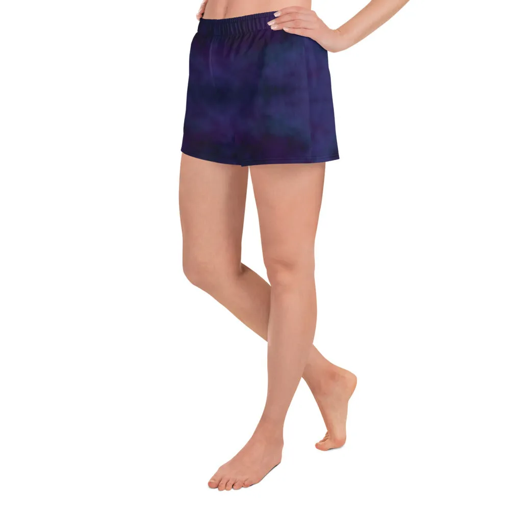 Purple Tie Dye Athletic Short Shorts for women