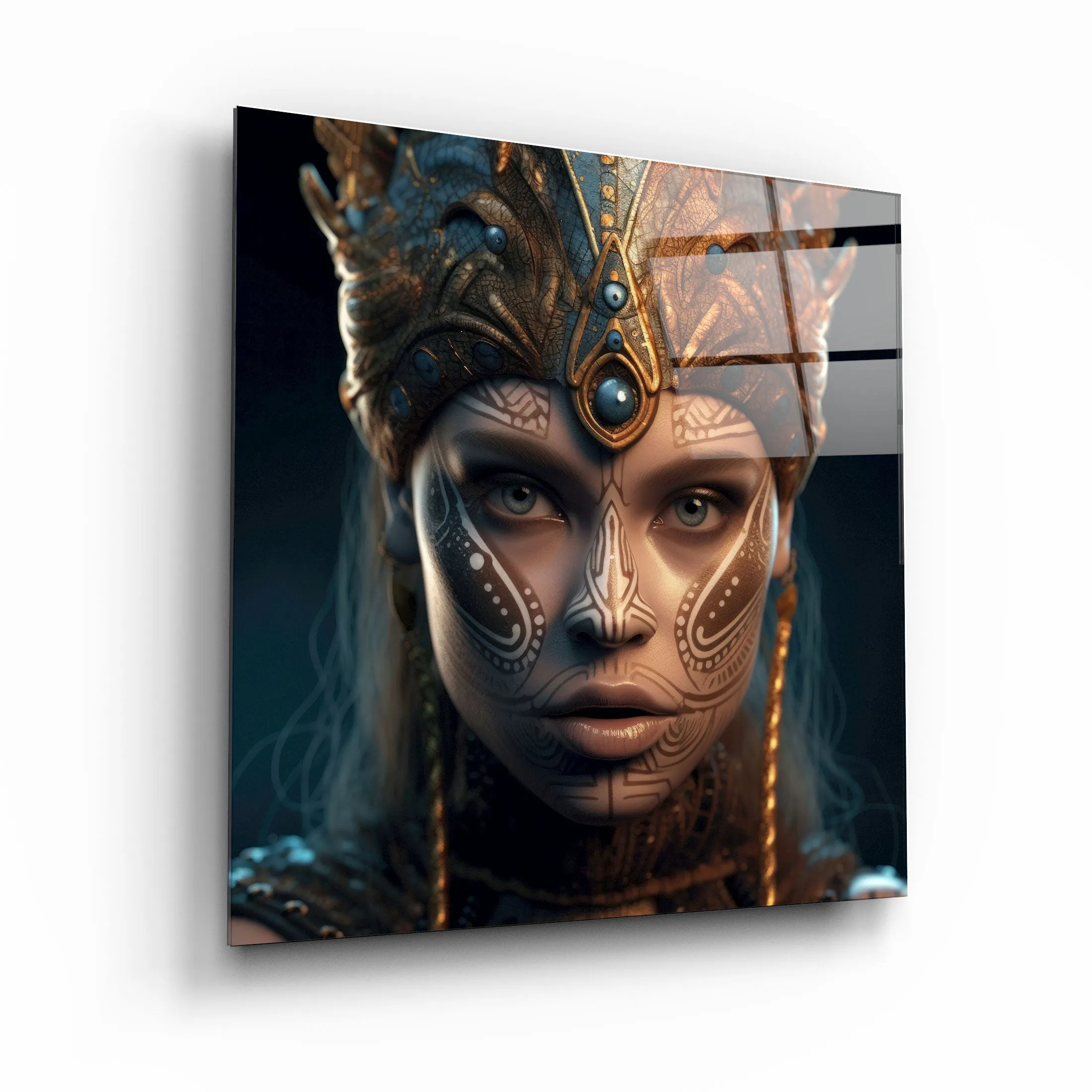 ."Woman Warrior 3". Secret World Collection Glass Wall Art