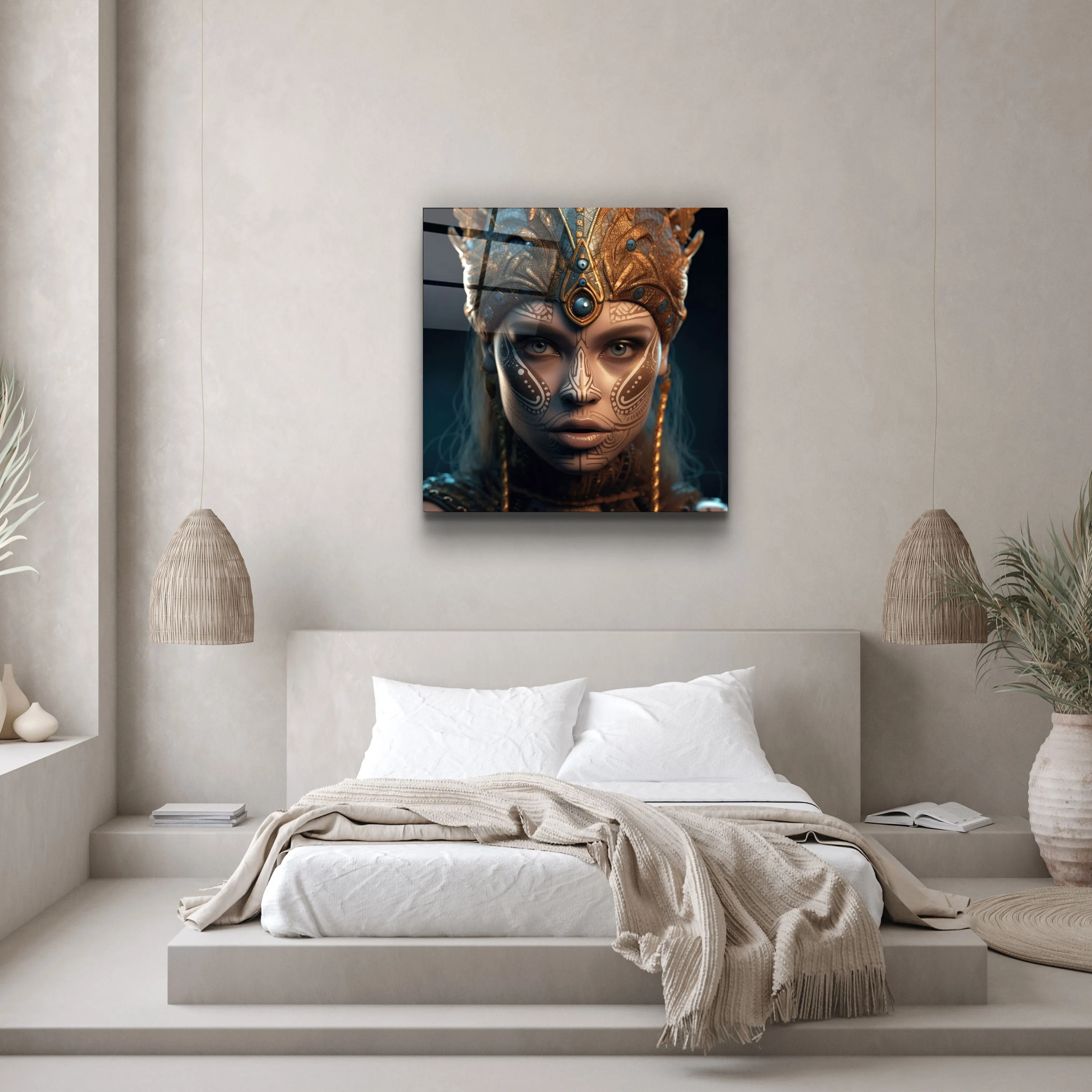 ."Woman Warrior 3". Secret World Collection Glass Wall Art