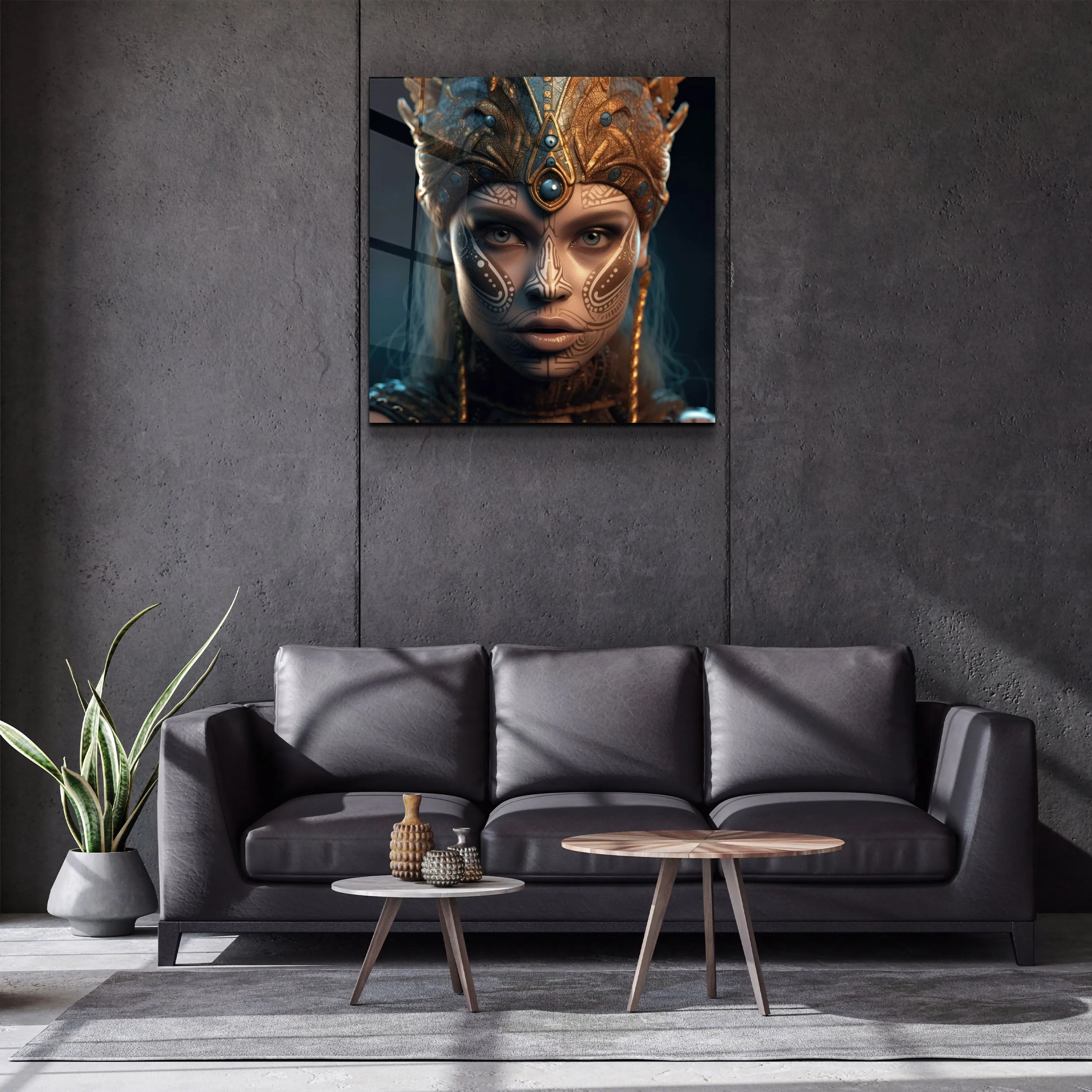 ."Woman Warrior 3". Secret World Collection Glass Wall Art