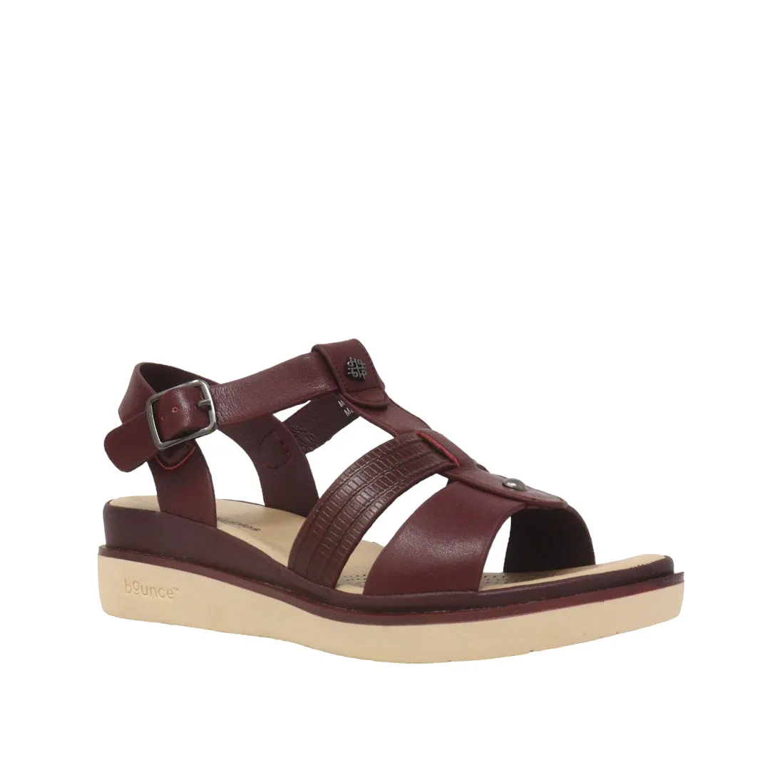 Sandalias Mila burgundy para mujer