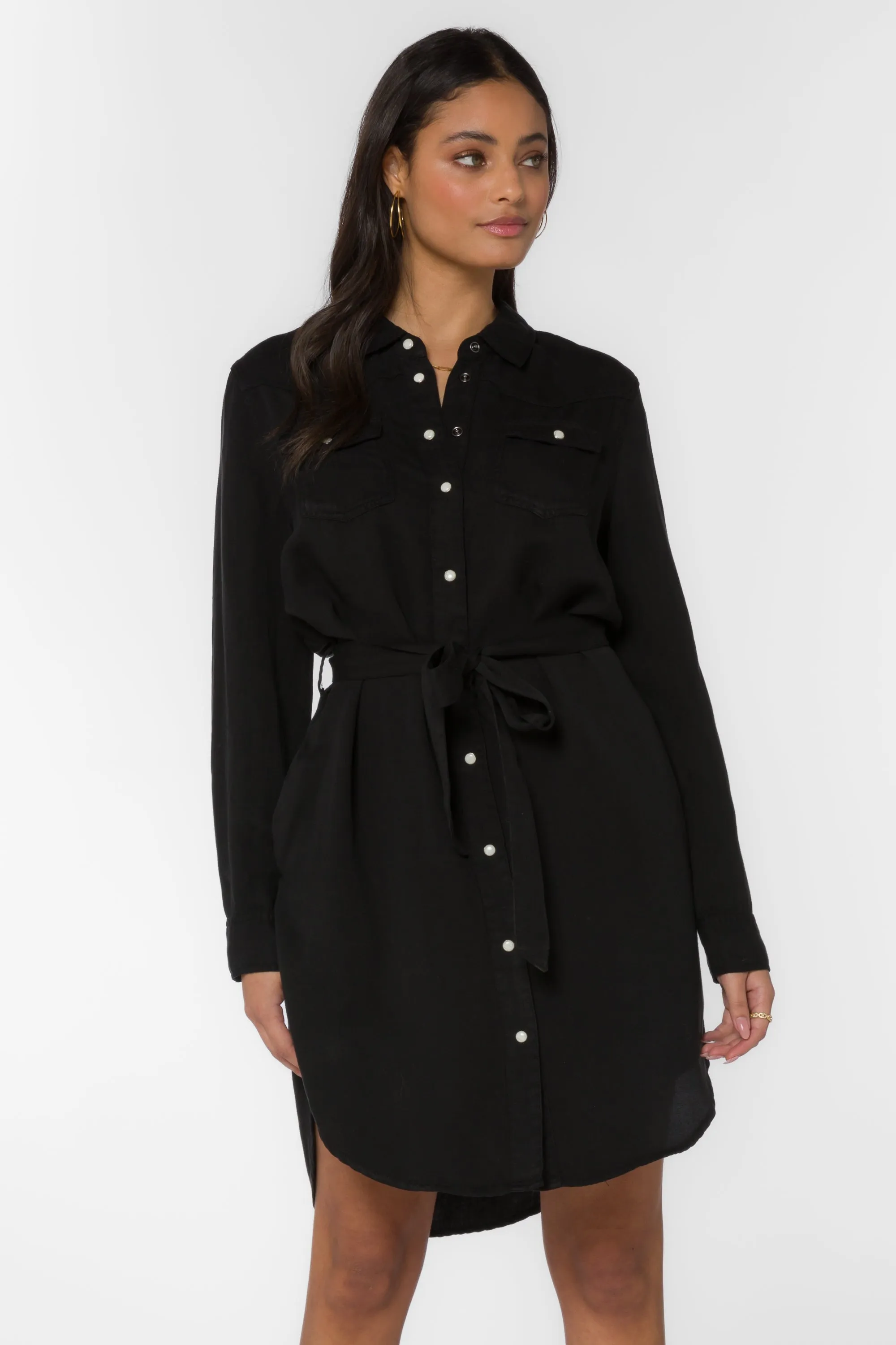 Sharilyn Black Shirtdress