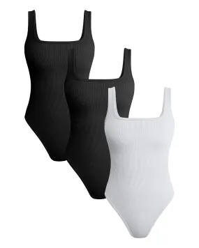 Sleeveless Square Neck Bodysuits