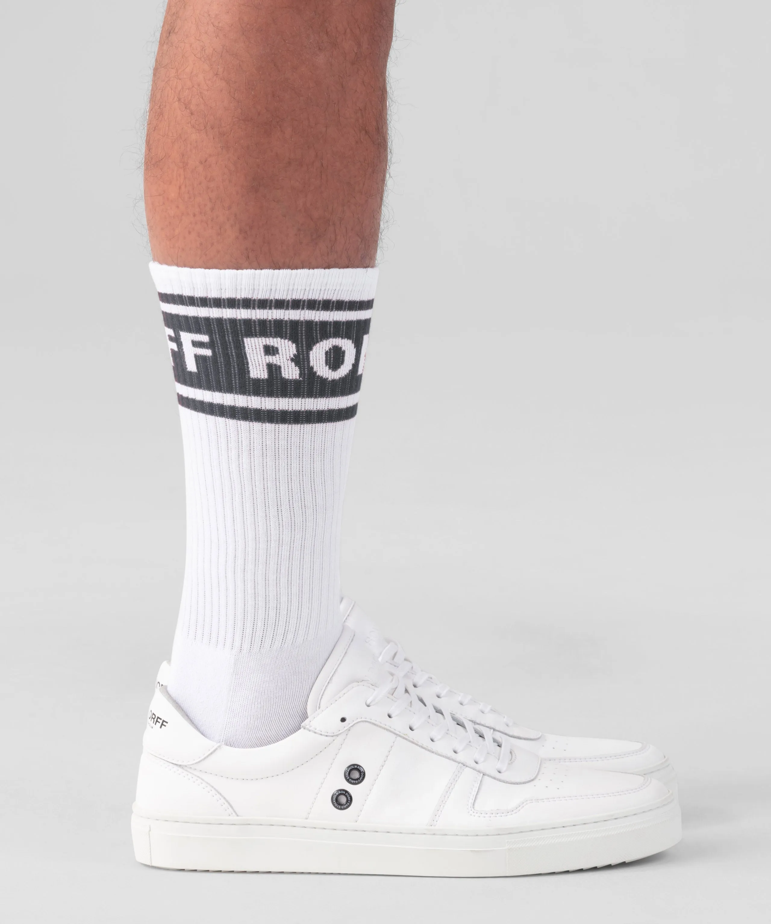 Sports Socks RD w. Stripes: Lava Grey