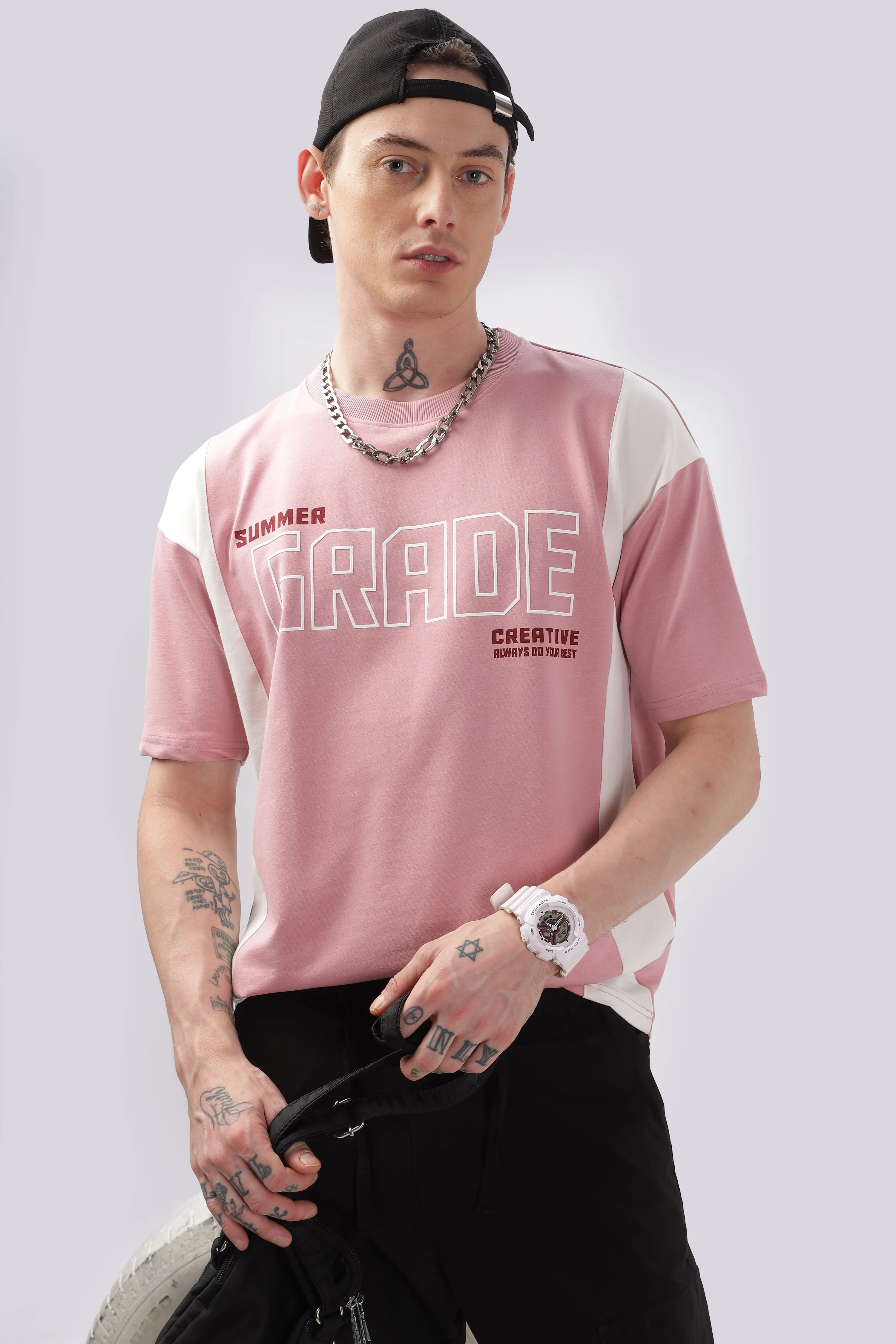 Summer Grade Drop Shoulder Pink T-shirt