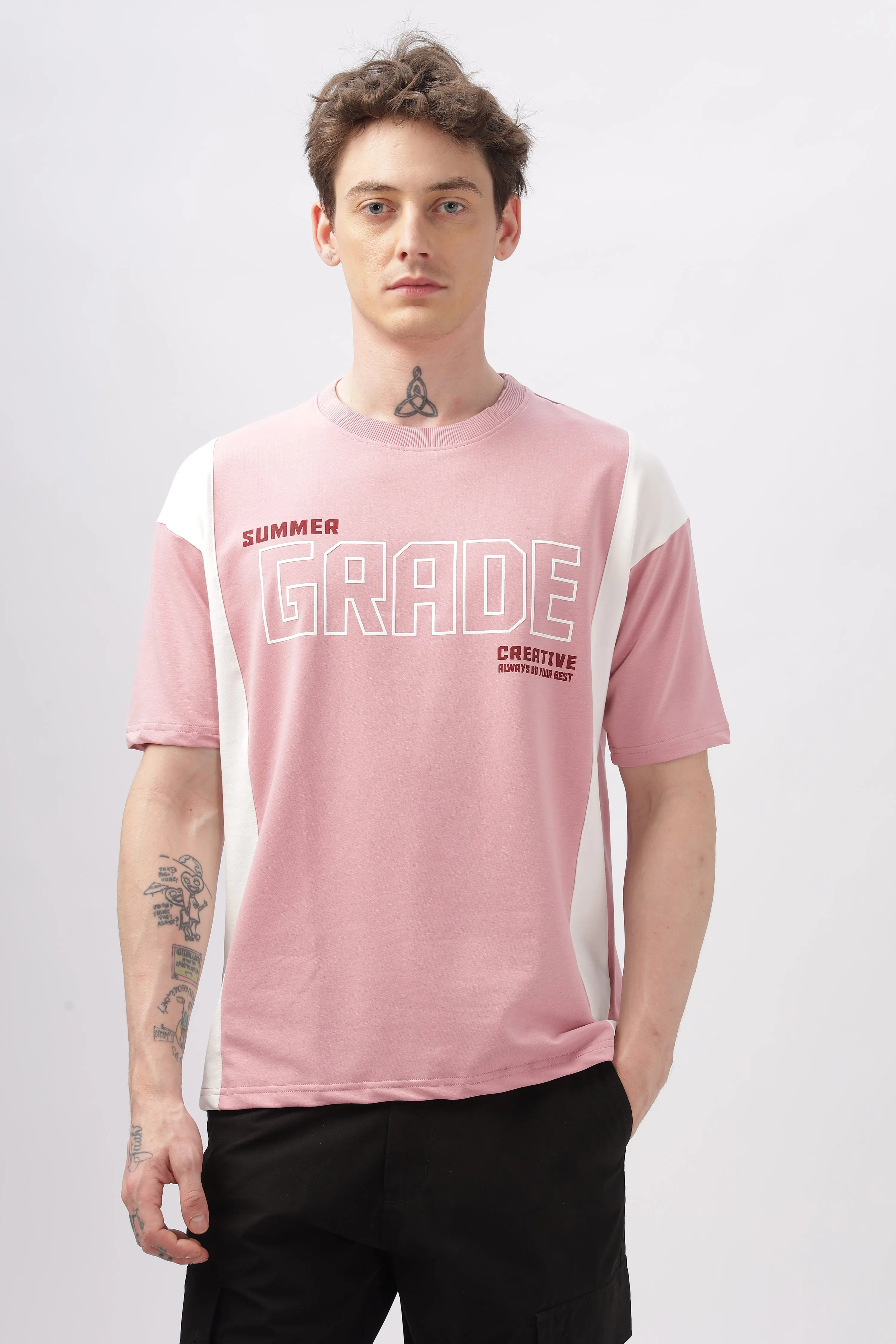 Summer Grade Drop Shoulder Pink T-shirt