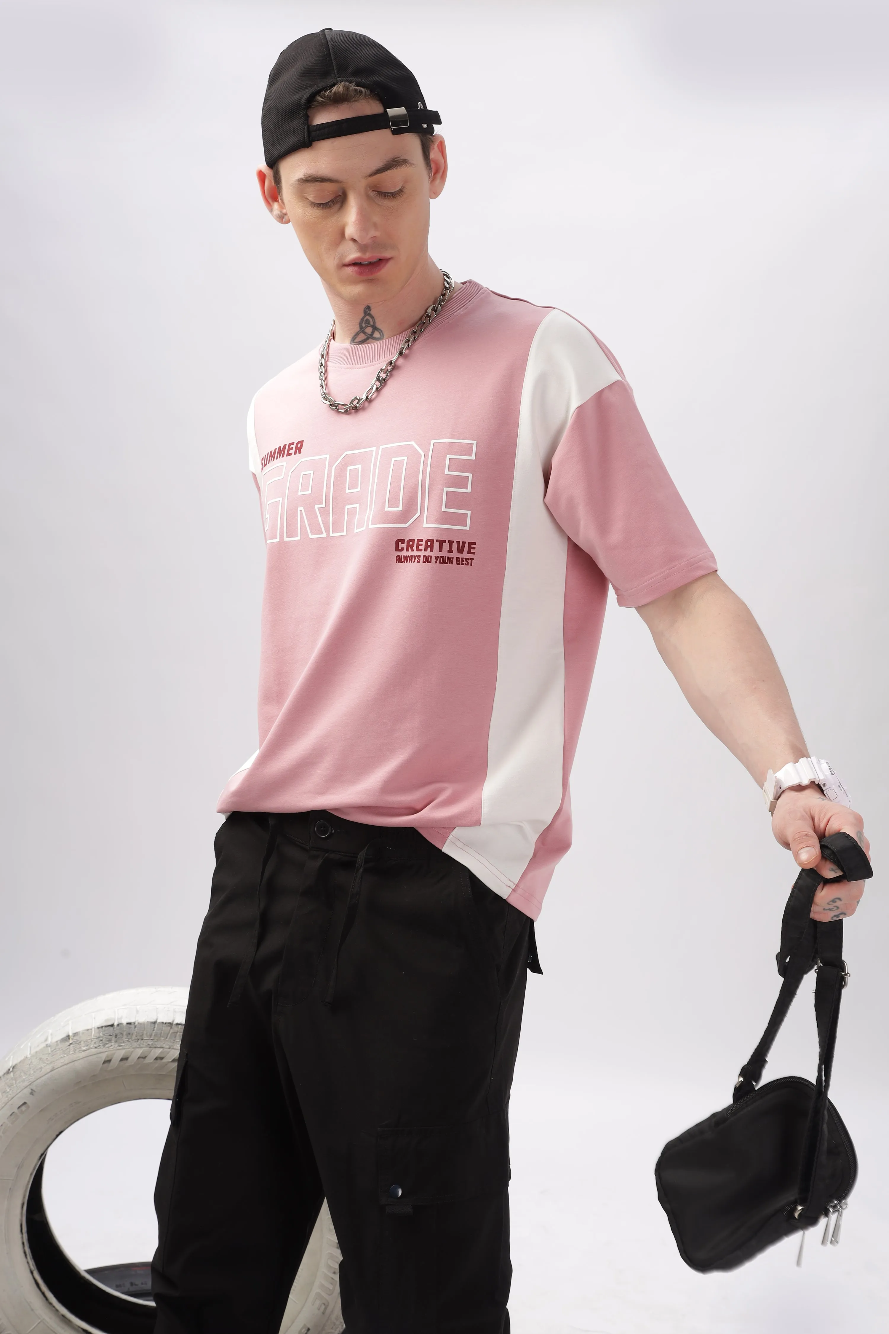 Summer Grade Drop Shoulder Pink T-shirt