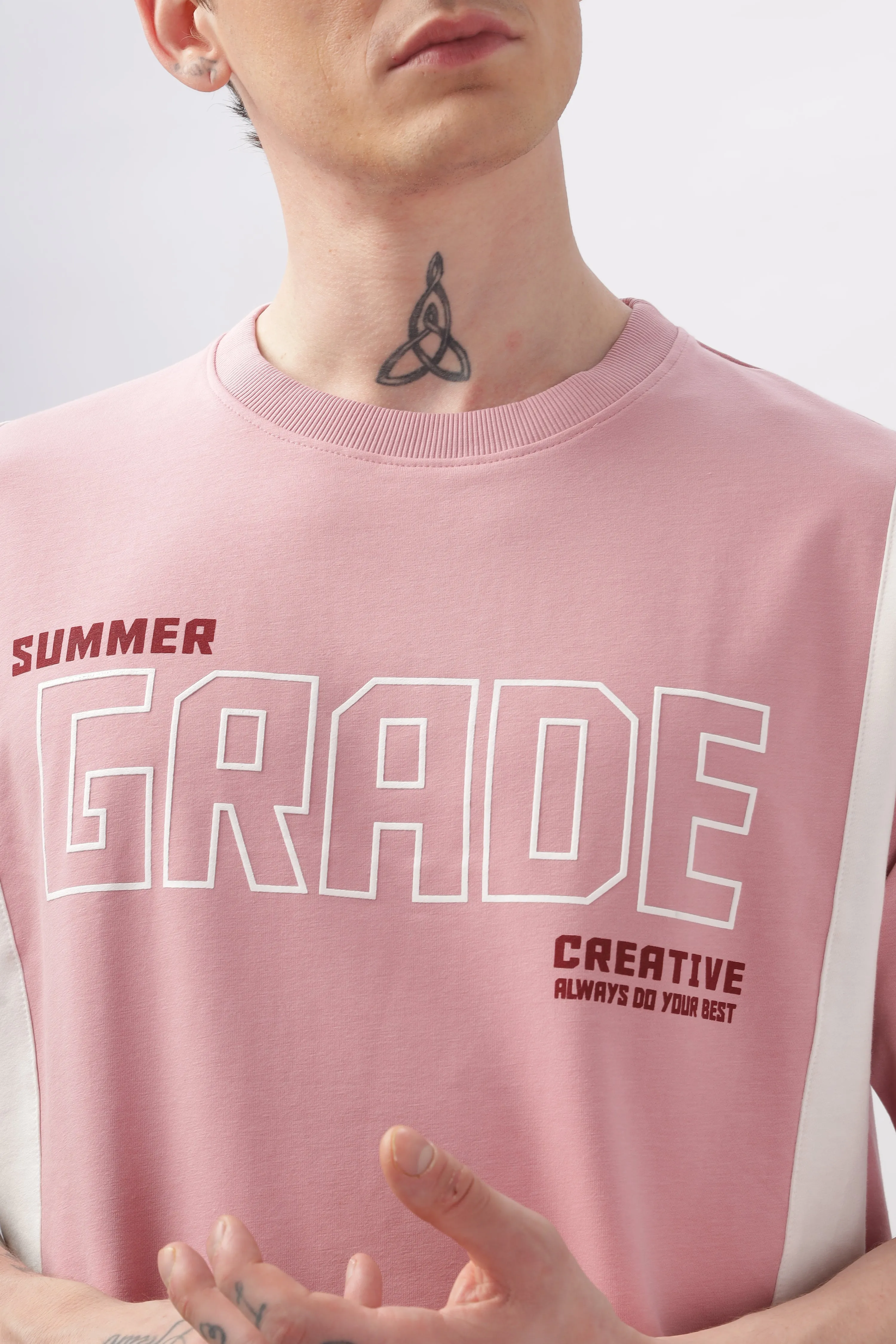 Summer Grade Drop Shoulder Pink T-shirt