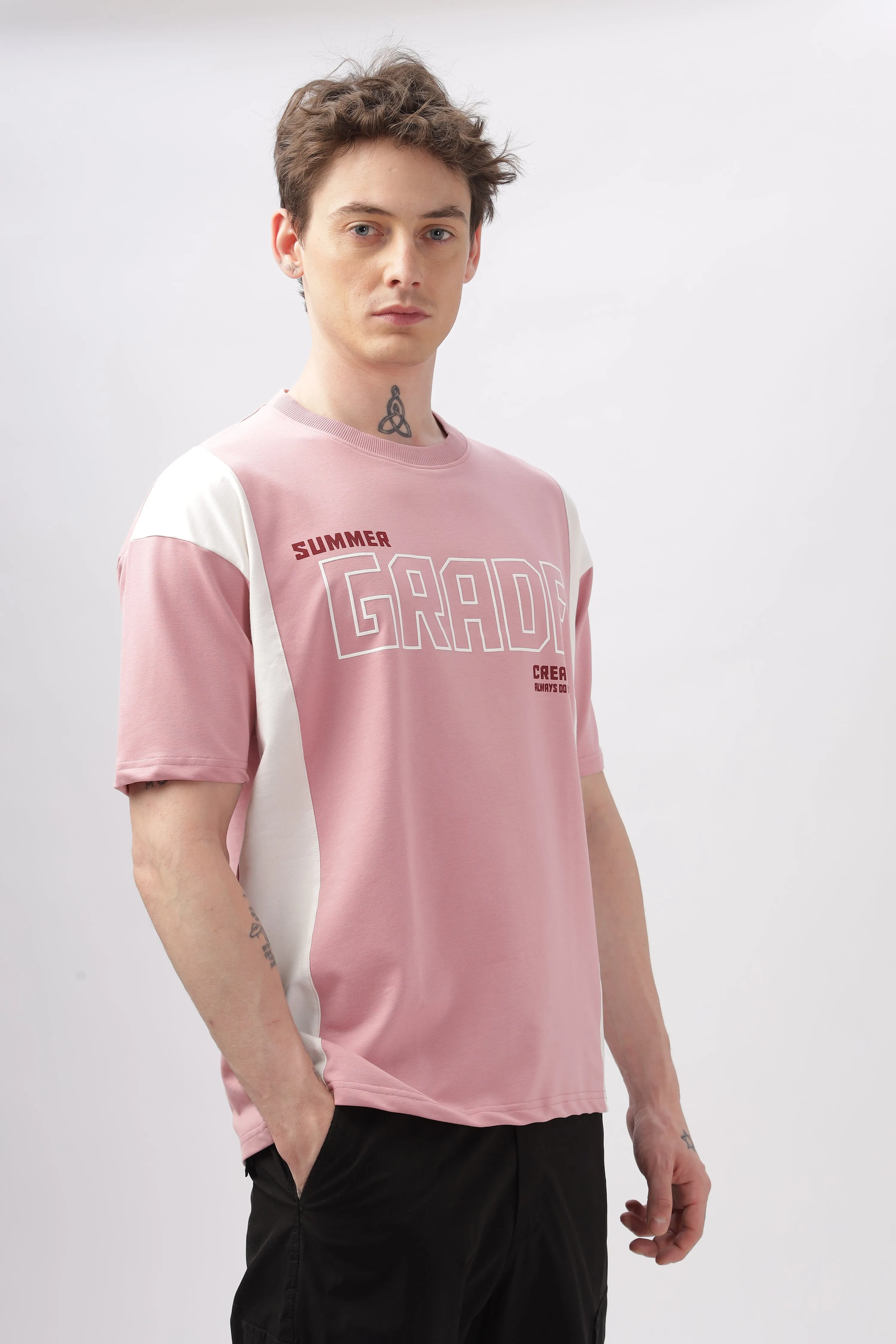 Summer Grade Drop Shoulder Pink T-shirt