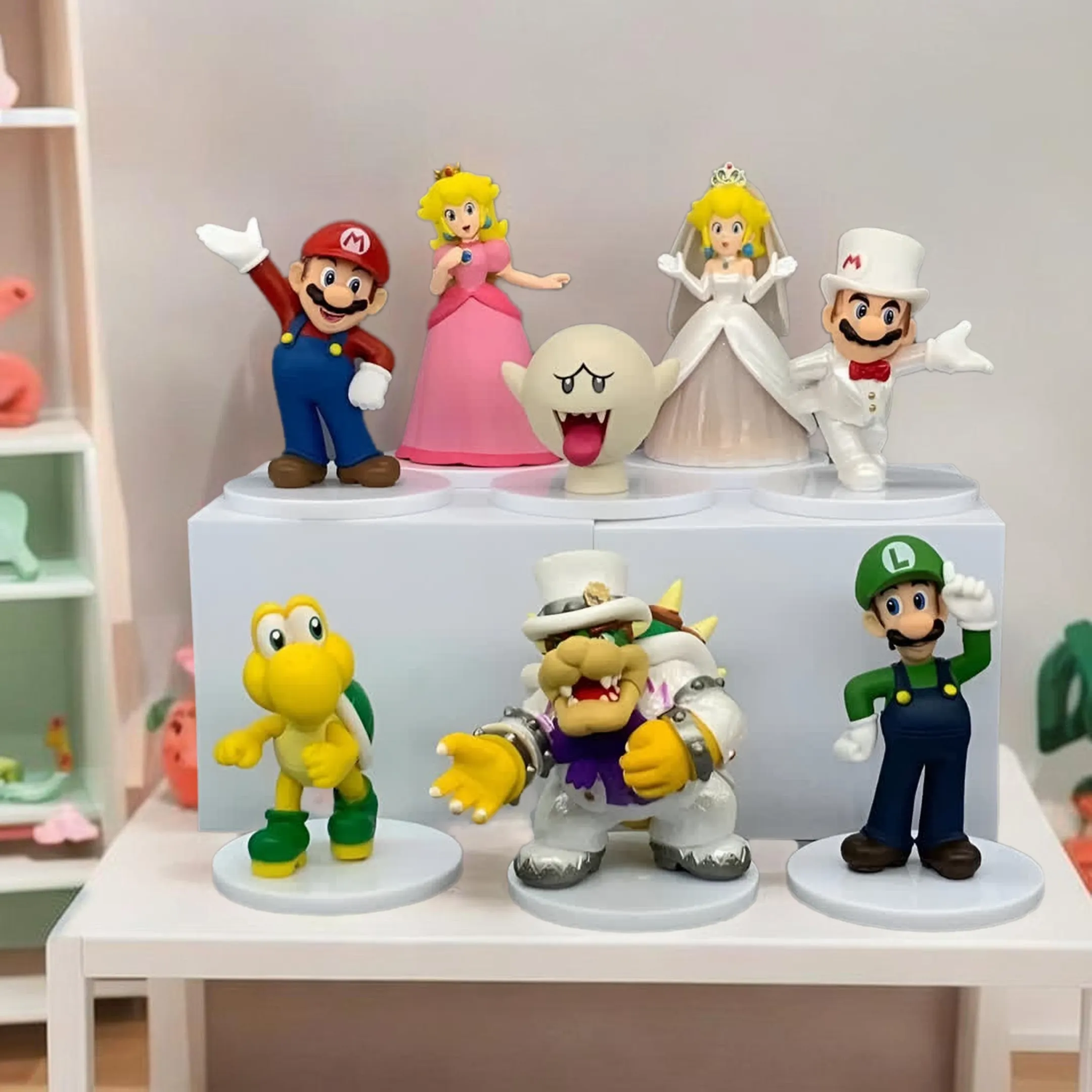 Super Mario Nintendo Set 8 Figuras de Accion PVC de 5-9cm.