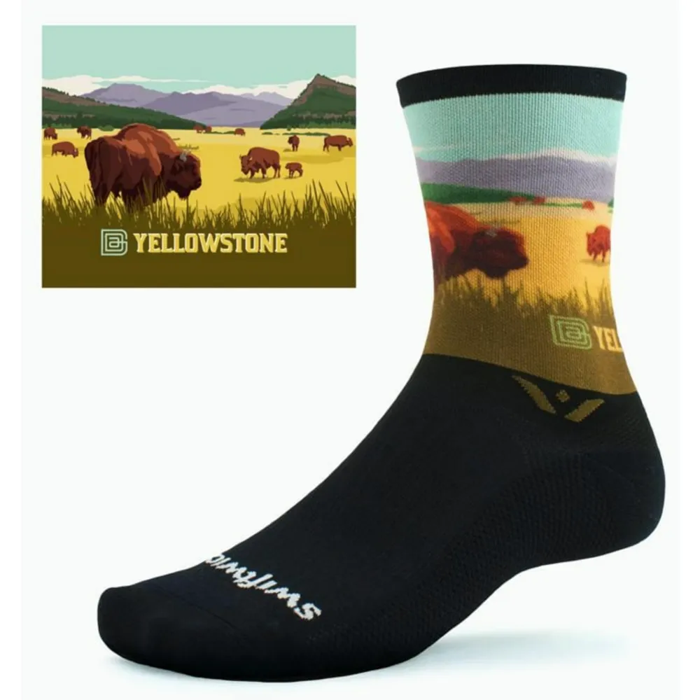 Swiftwick Vision Six Impressions Crew Socks: Yellowstone