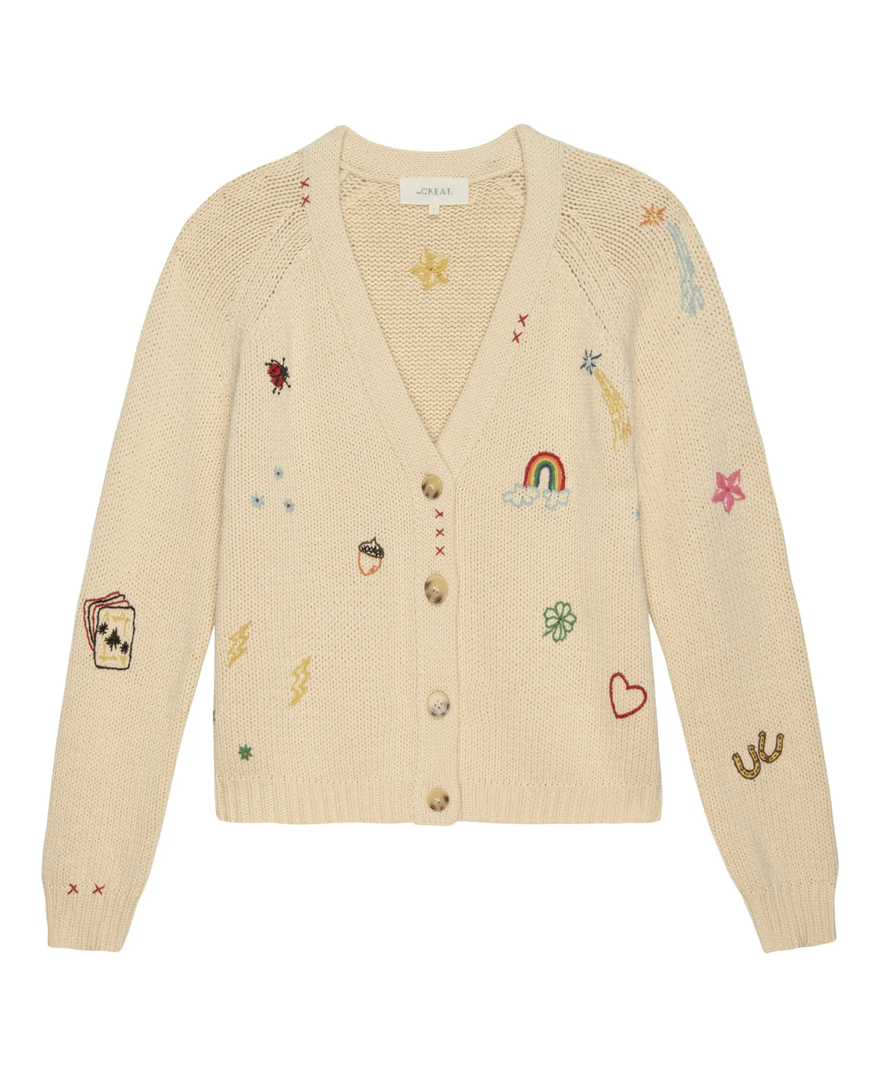 The Charm Cardigan. -- Cream