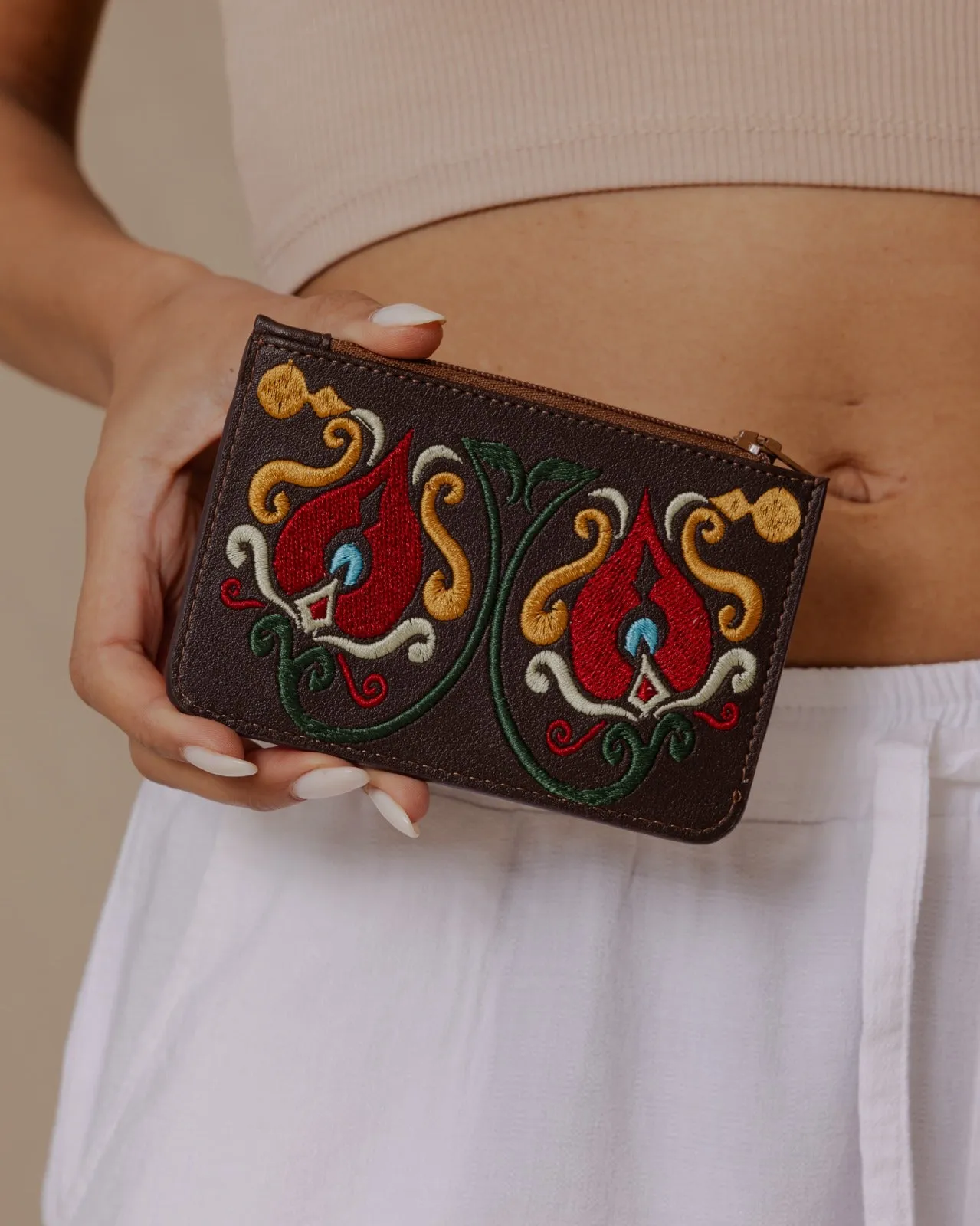 The Floral Paisley Wallet Brown