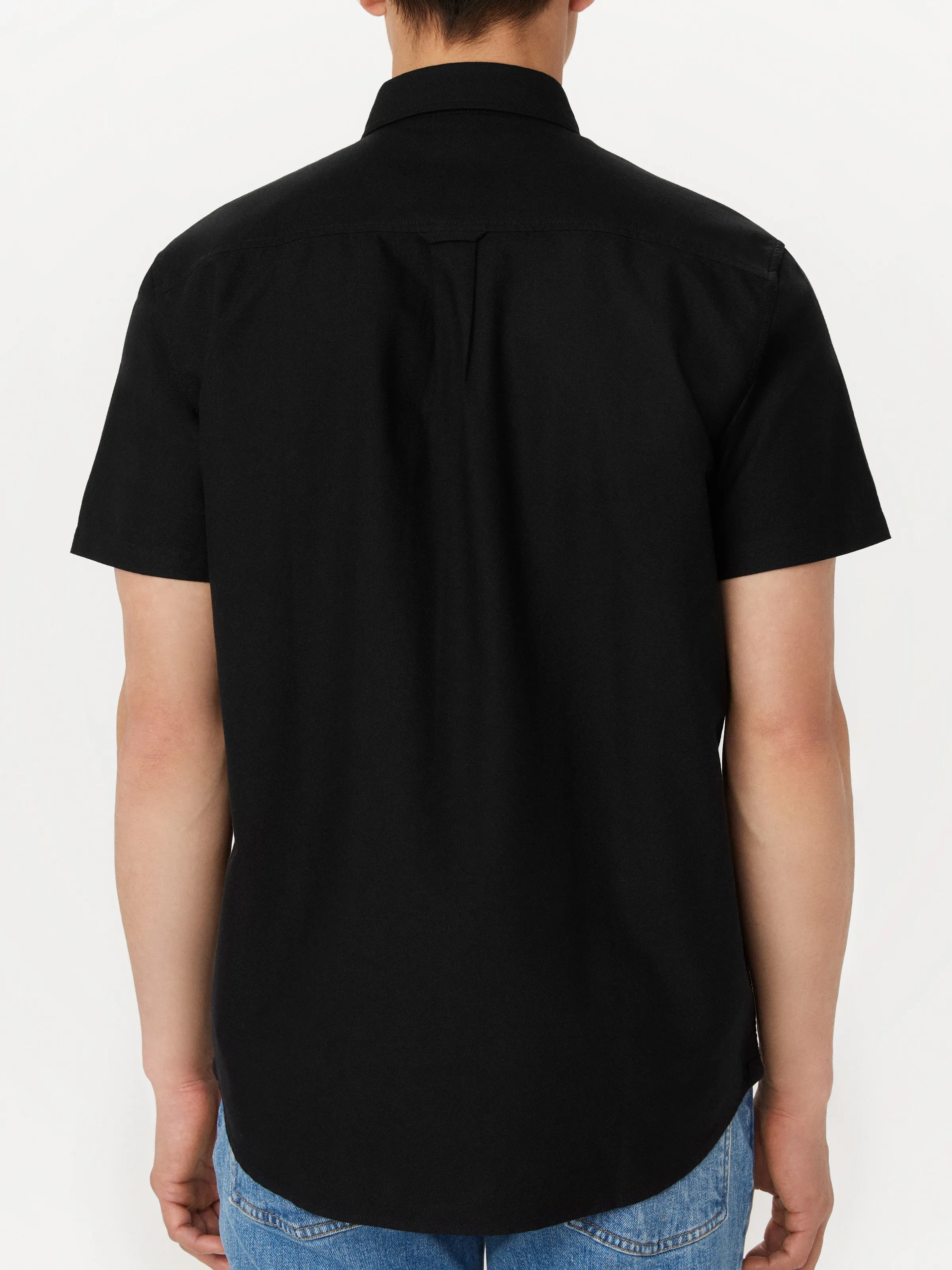 The Jasper Short Sleeve Oxford Shirt in Black