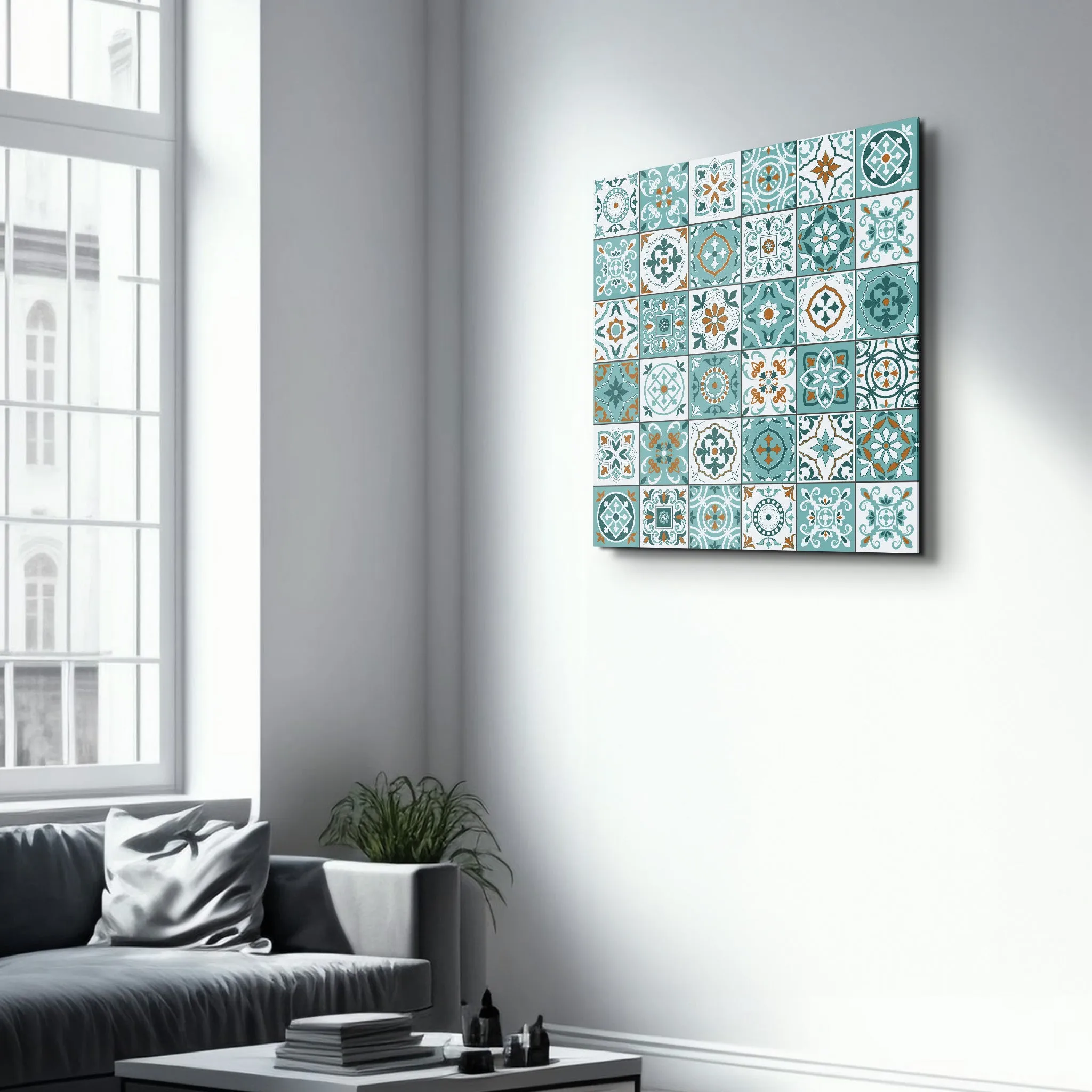 Turquoise Italian Ceramic Tiles Collection | Glass Wall Art