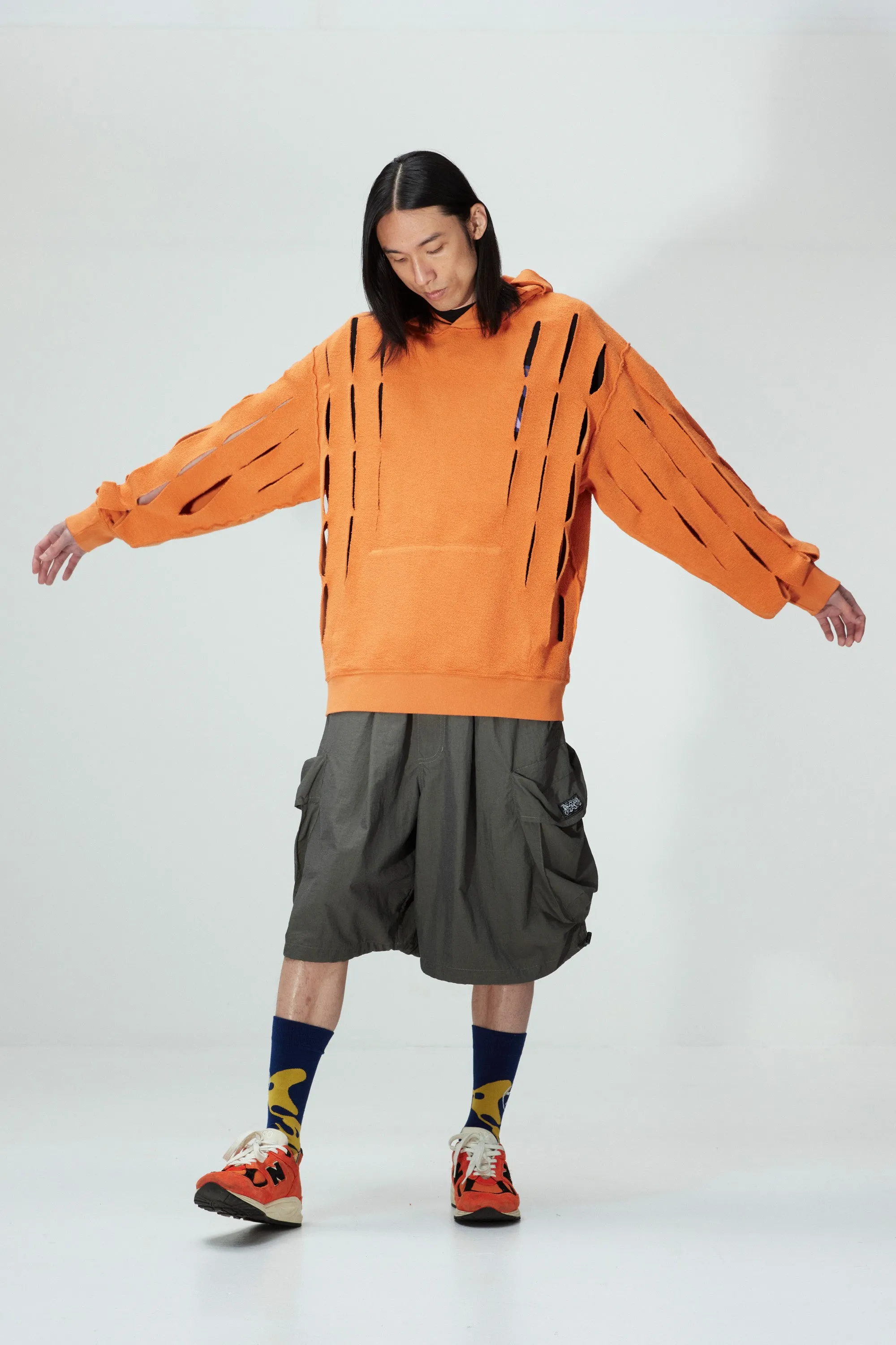 UPCYCLE - SLASH HOODIE TANGERINE