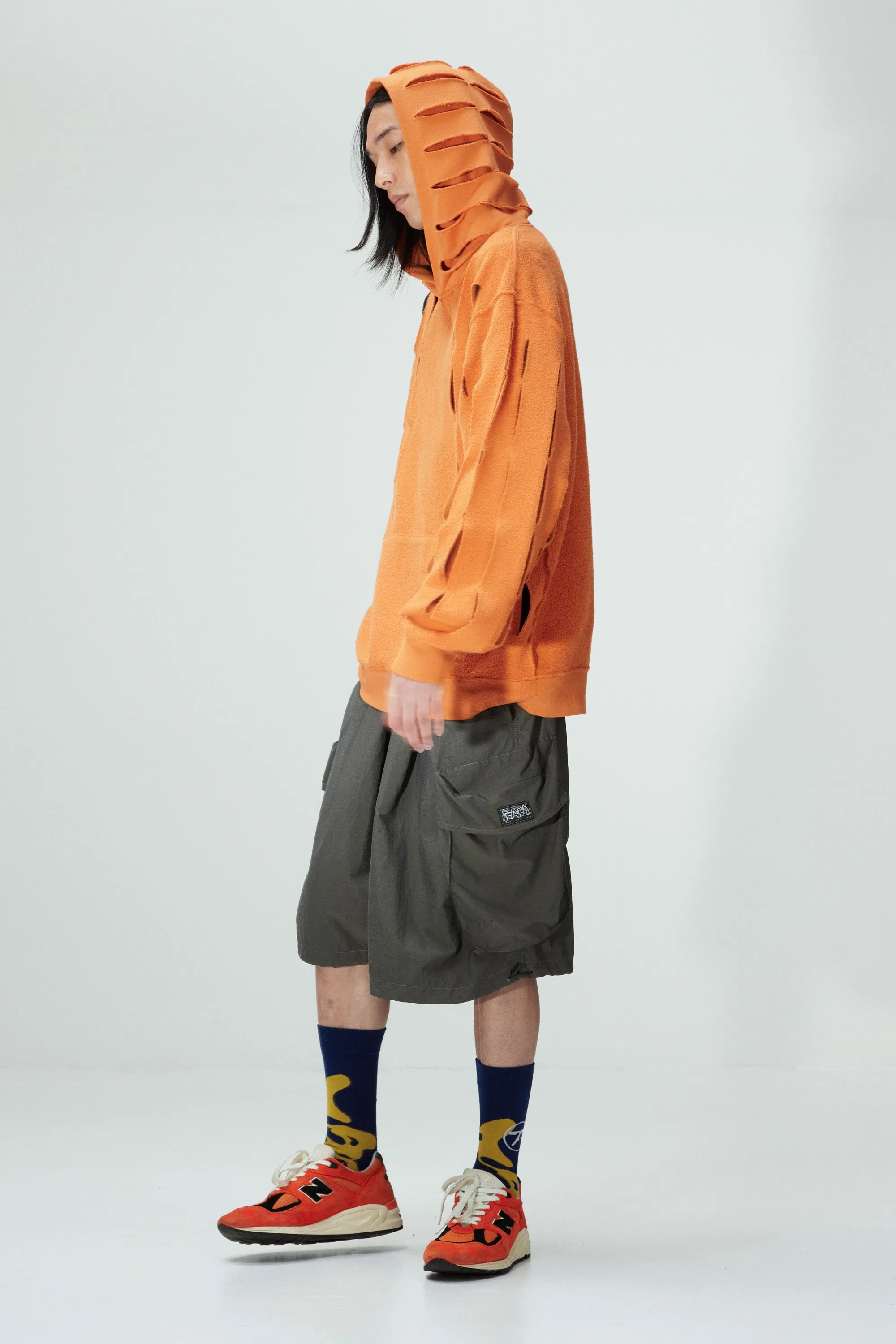 UPCYCLE - SLASH HOODIE TANGERINE