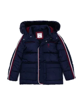 USPA Boys Jacket Quilted Full Sleeve Hoody Detachable Navy VR033 USPJK140